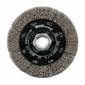Forney Command PRO Wire Wheel, Crimped, Stainless Steel, 4 in x .014 in x 5/8 in-11 72806